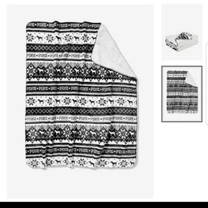 VS Pink Cozy Sherpa Fleece Blanket NWT